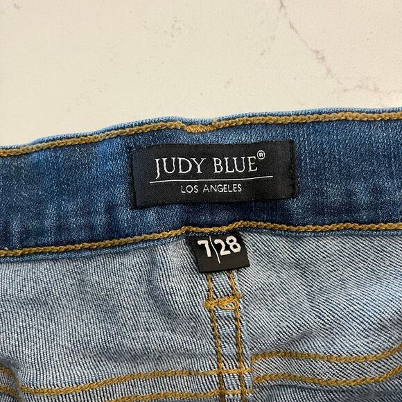 Judy Blue Skinny Jeans with Cheetah Leopard Patches Distressed Size 7 /28 - Picture 5 of 10